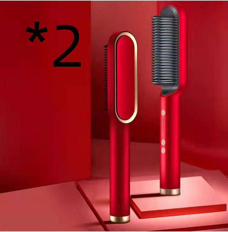 Hair Straightener Hot Comb Negative Ion Curling Tong Dual-purpose Electric Hair Brush